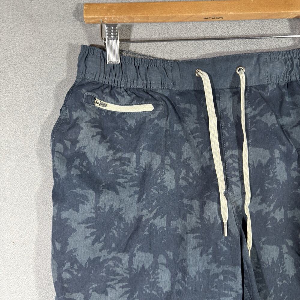 Vuori Banks Shorts Men's M Blue 7" Inseam Palm Trees Unlined Drawstring V330 - Picture 3 of 10